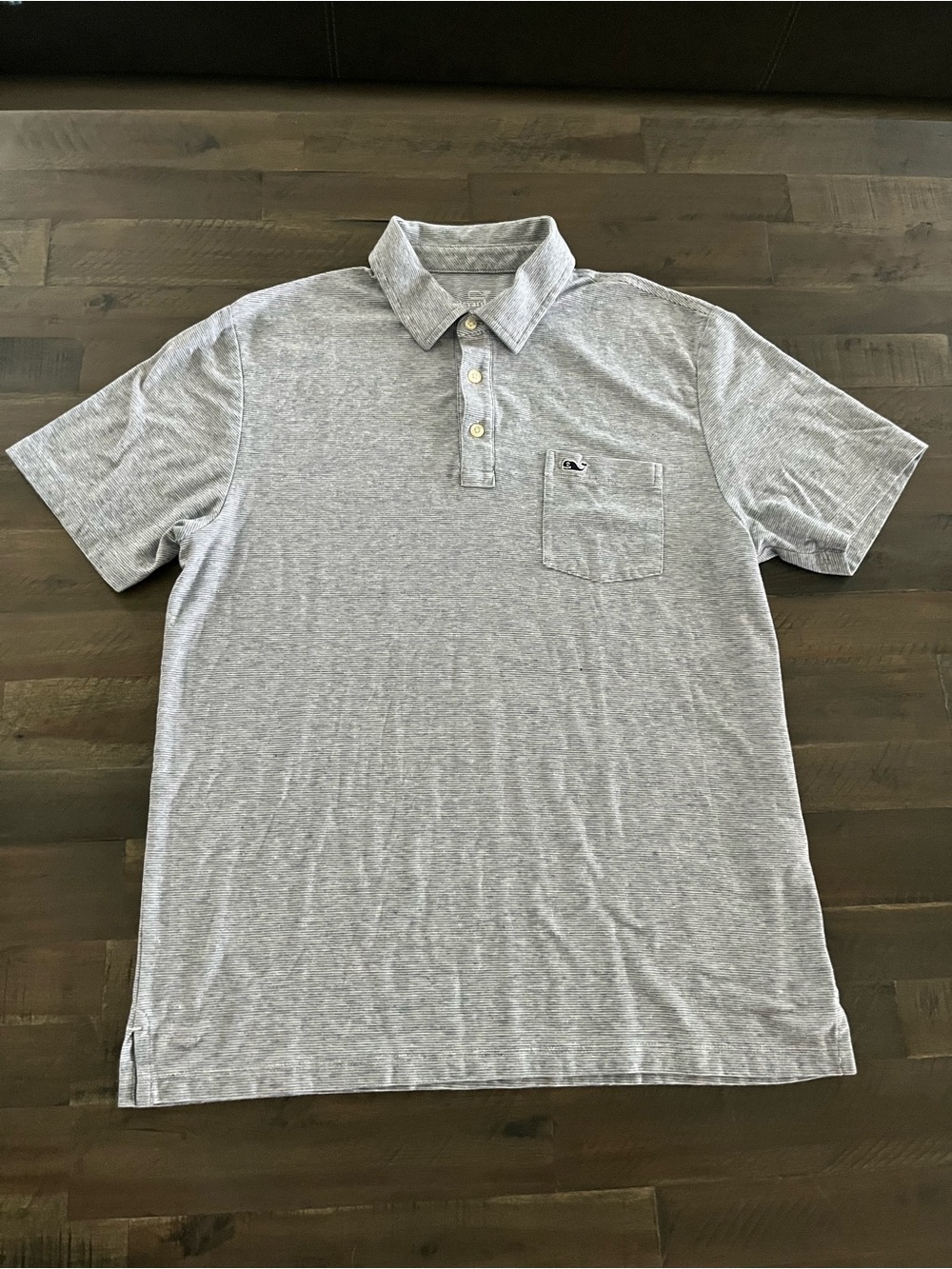 Vineyard Vines Edgar Town Polo Shirt Size S Mens Blue White Stripe Short Sleeve